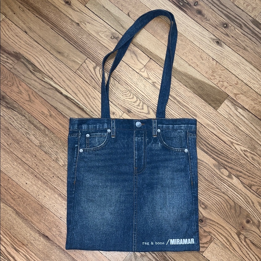 Rag & Bone Blue Denim Tote with Long Straps